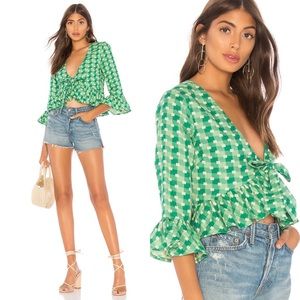 • Tularosa • NWOT Gingham Ruffle Crop